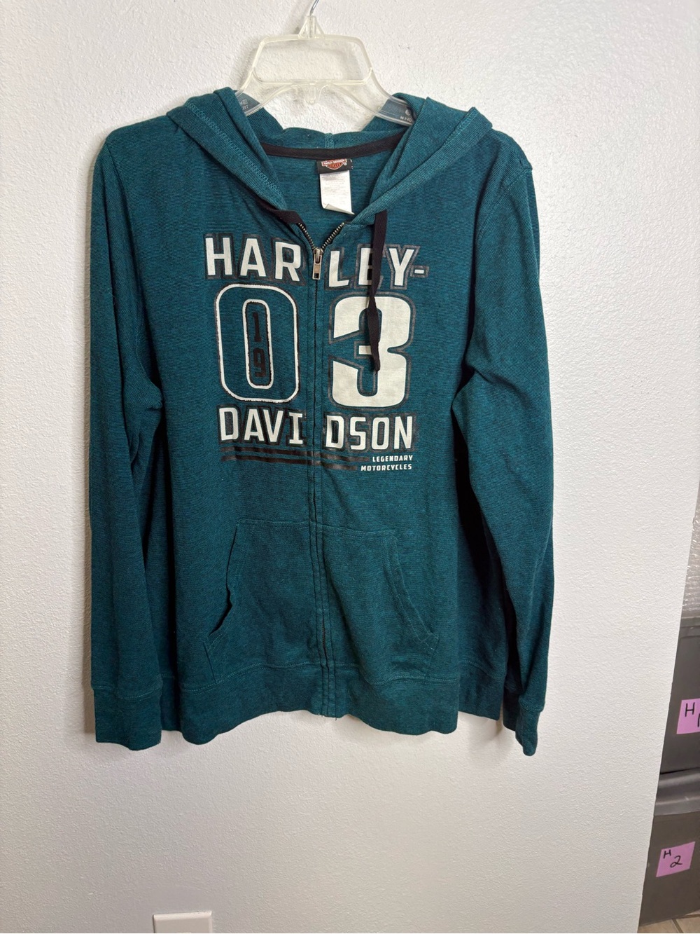 Harley Davidson XL Full Zip Hooded Sweater